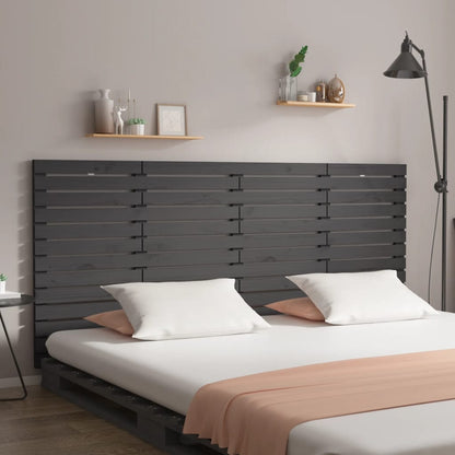 vidaXL Wall Headboard Grey 166x3x91,5 cm Solid Wood Pine 1