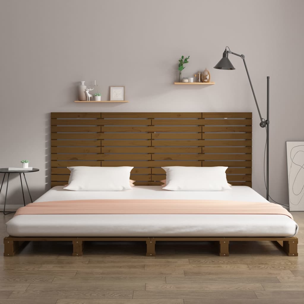 vidaXL Wall Headboard Honey Brown 166x3x91,5 cm Solid Wood Pine 3
