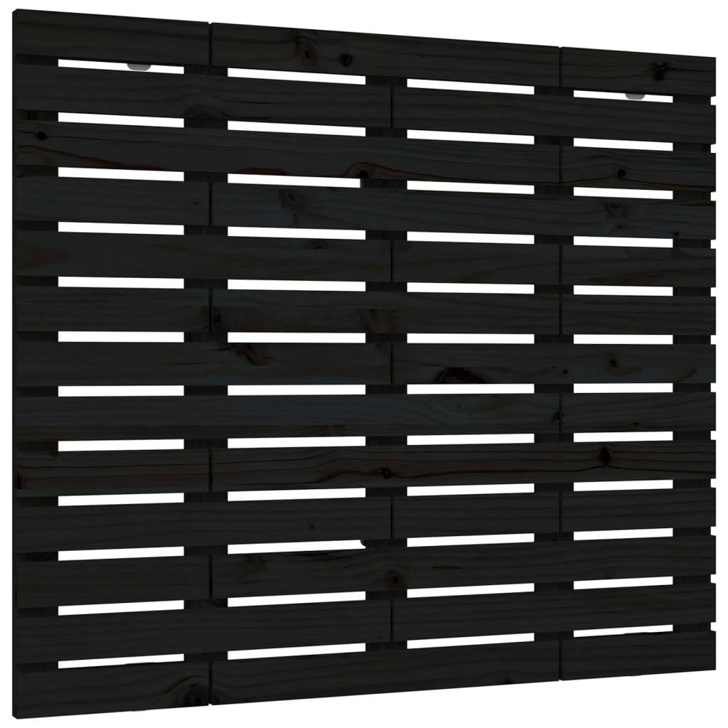 vidaXL Wall Headboard Black 141x3x91,5 cm Solid Wood Pine 2