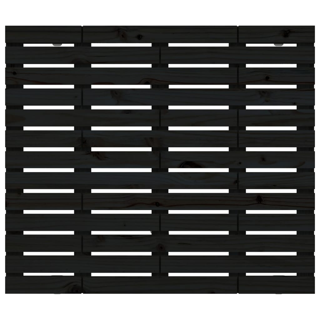 vidaXL Wall Headboard Black 141x3x91,5 cm Solid Wood Pine 4