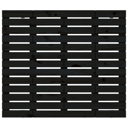 vidaXL Wall Headboard Black 141x3x91,5 cm Solid Wood Pine 4