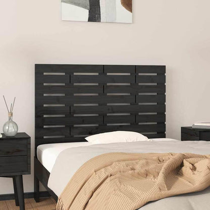 vidaXL Wall Headboard 96x3x63 cm Solid Wood Pine Black