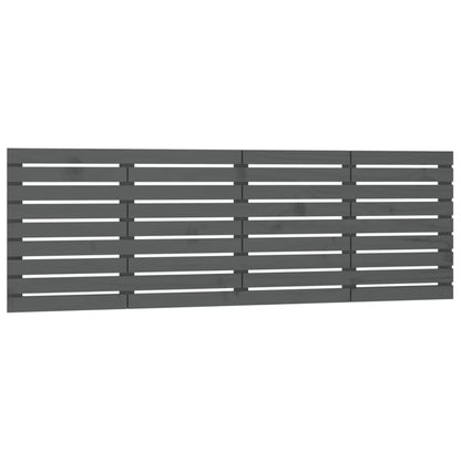 vidaXL Wall Headboard Grey 206x3x63 cm Solid Wood Pine 2