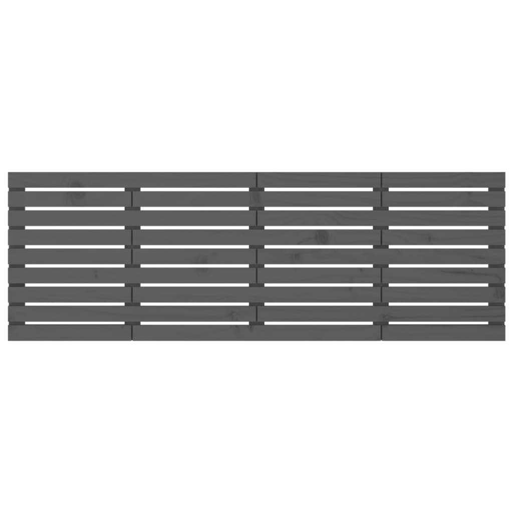 vidaXL Wall Headboard Grey 206x3x63 cm Solid Wood Pine 4