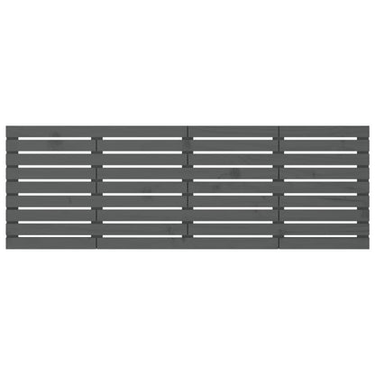 vidaXL Wall Headboard Grey 206x3x63 cm Solid Wood Pine 4