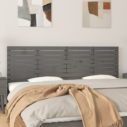 vidaXL Wall Headboard Grey 206x3x63 cm Solid Wood Pine 1