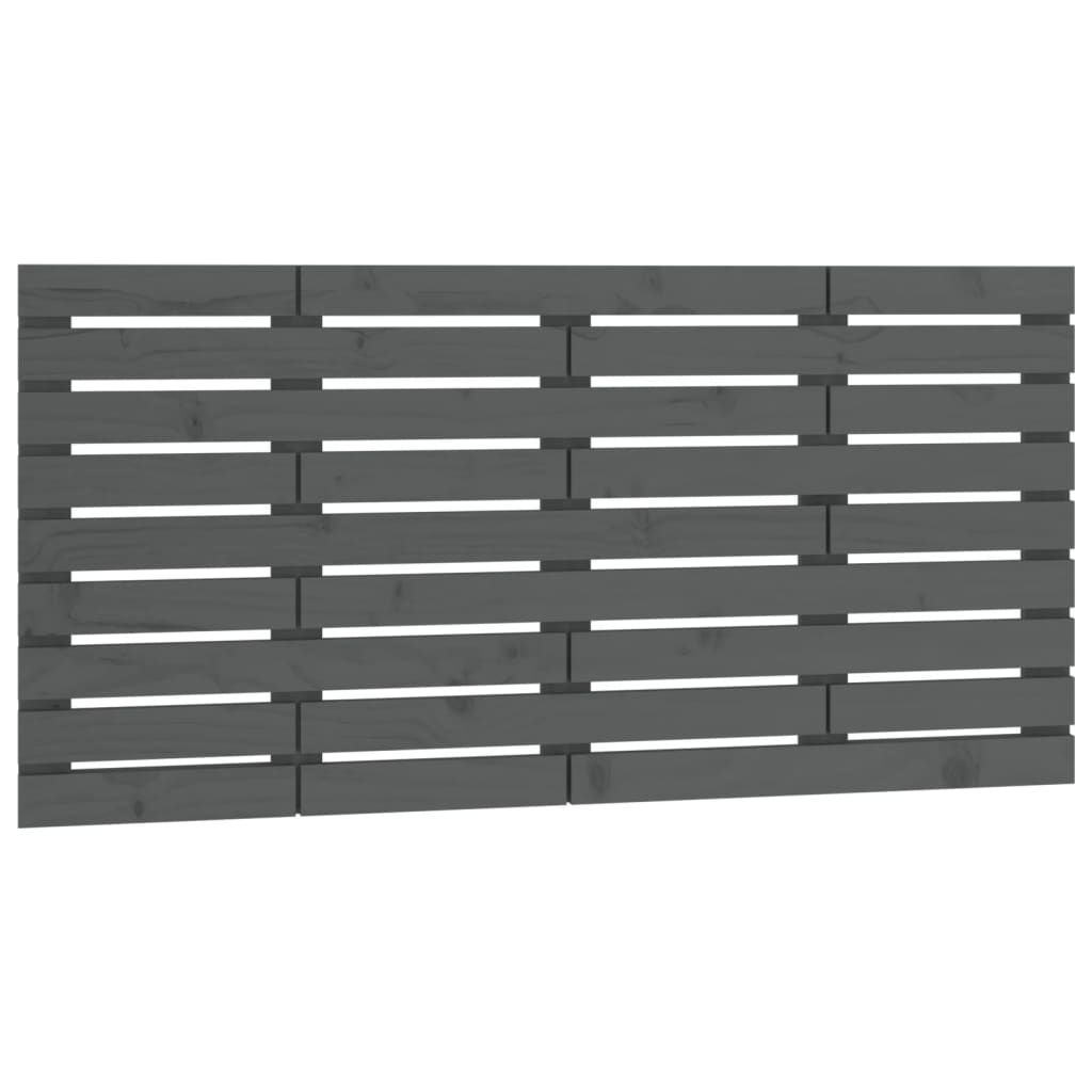 vidaXL Wall Headboard Grey 156x3x63 cm Solid Wood Pine 2