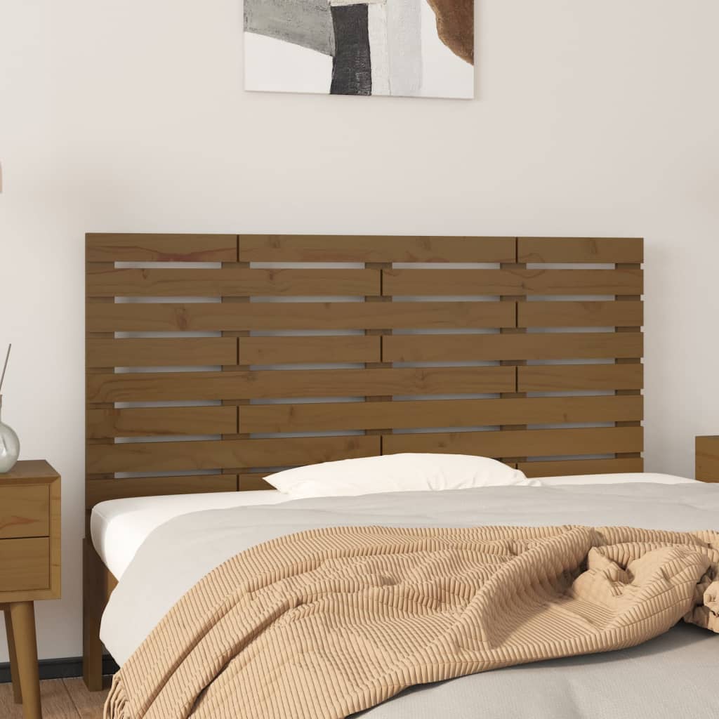 vidaXL Wall Headboard Honey Brown 156x3x63 cm Solid Wood Pine 1