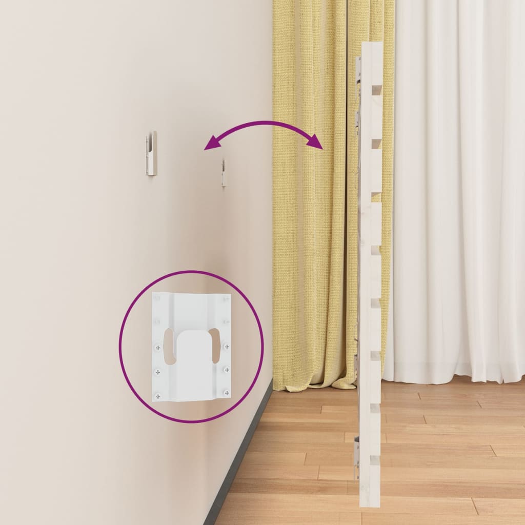 vidaXL Wall Headboard White 166x3x63 cm Solid Wood Pine 6