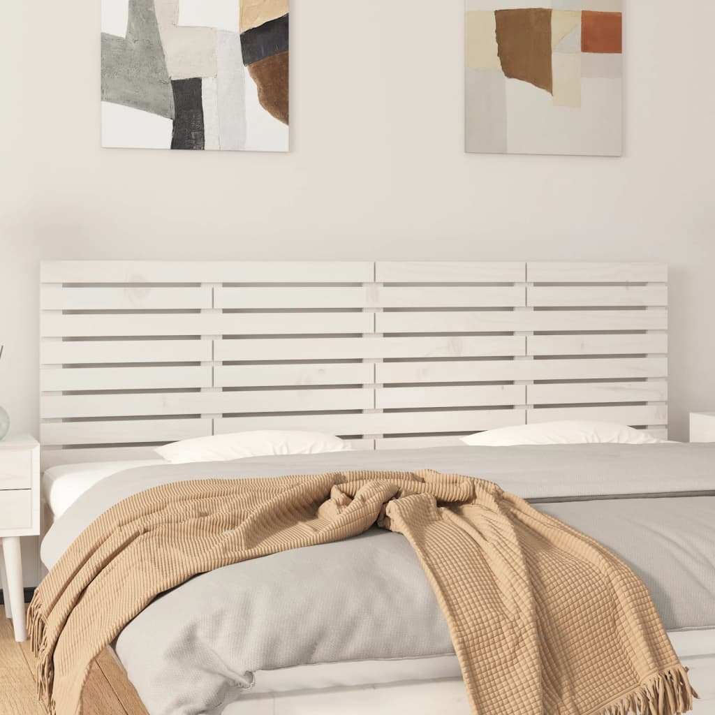 vidaXL Wall Headboard White 166x3x63 cm Solid Wood Pine 1
