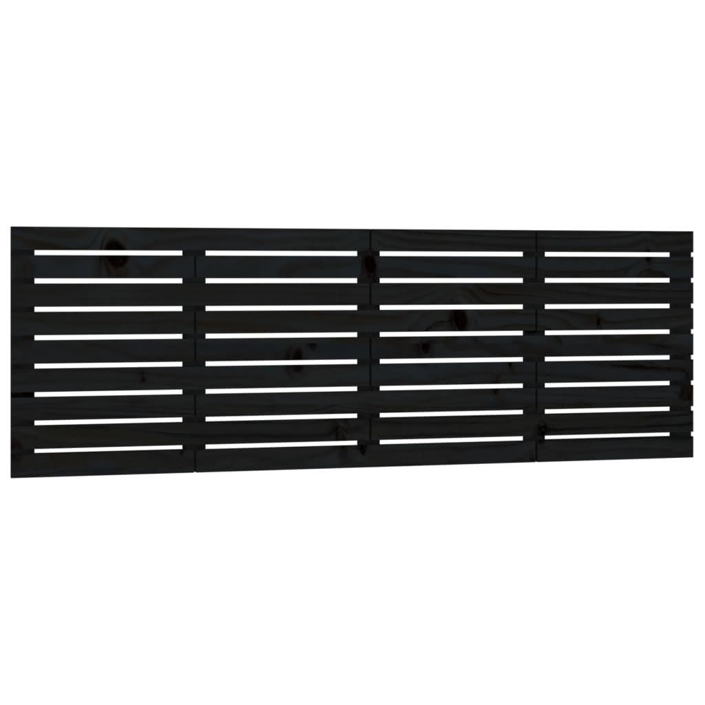 vidaXL Wall Headboard Black 166x3x63 cm Solid Wood Pine 2