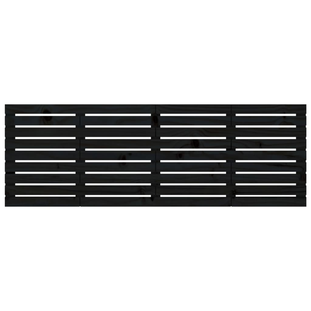 vidaXL Wall Headboard Black 166x3x63 cm Solid Wood Pine 4