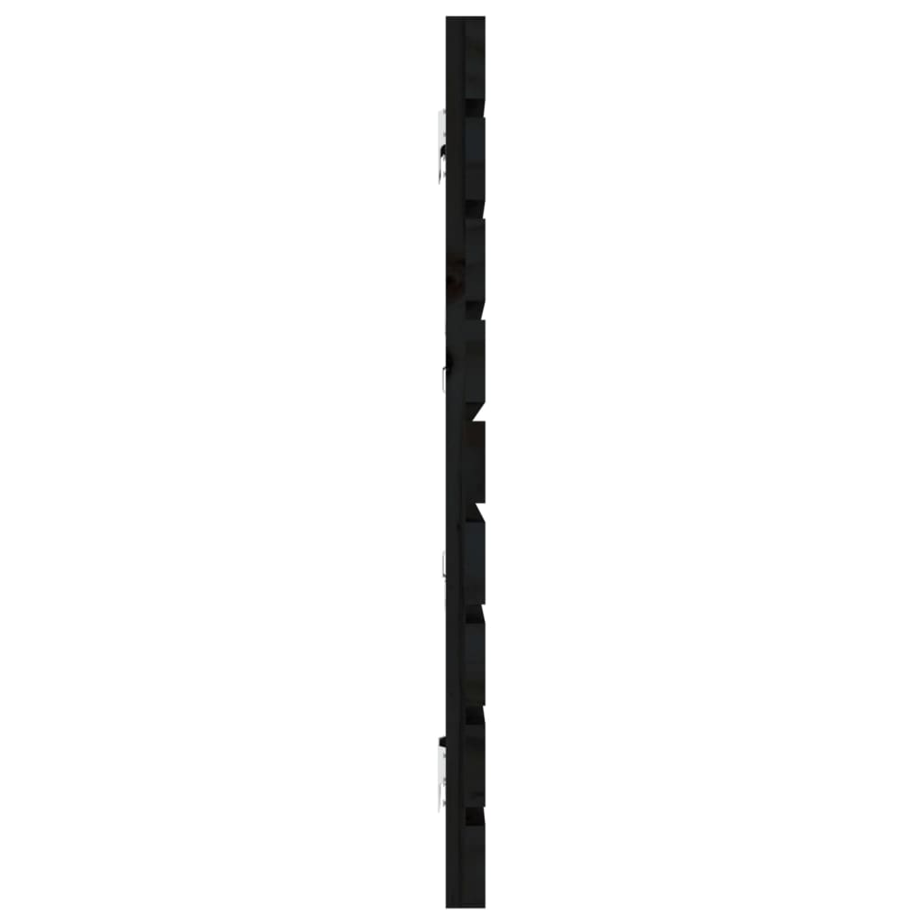 vidaXL Wall Headboard Black 166x3x63 cm Solid Wood Pine 5