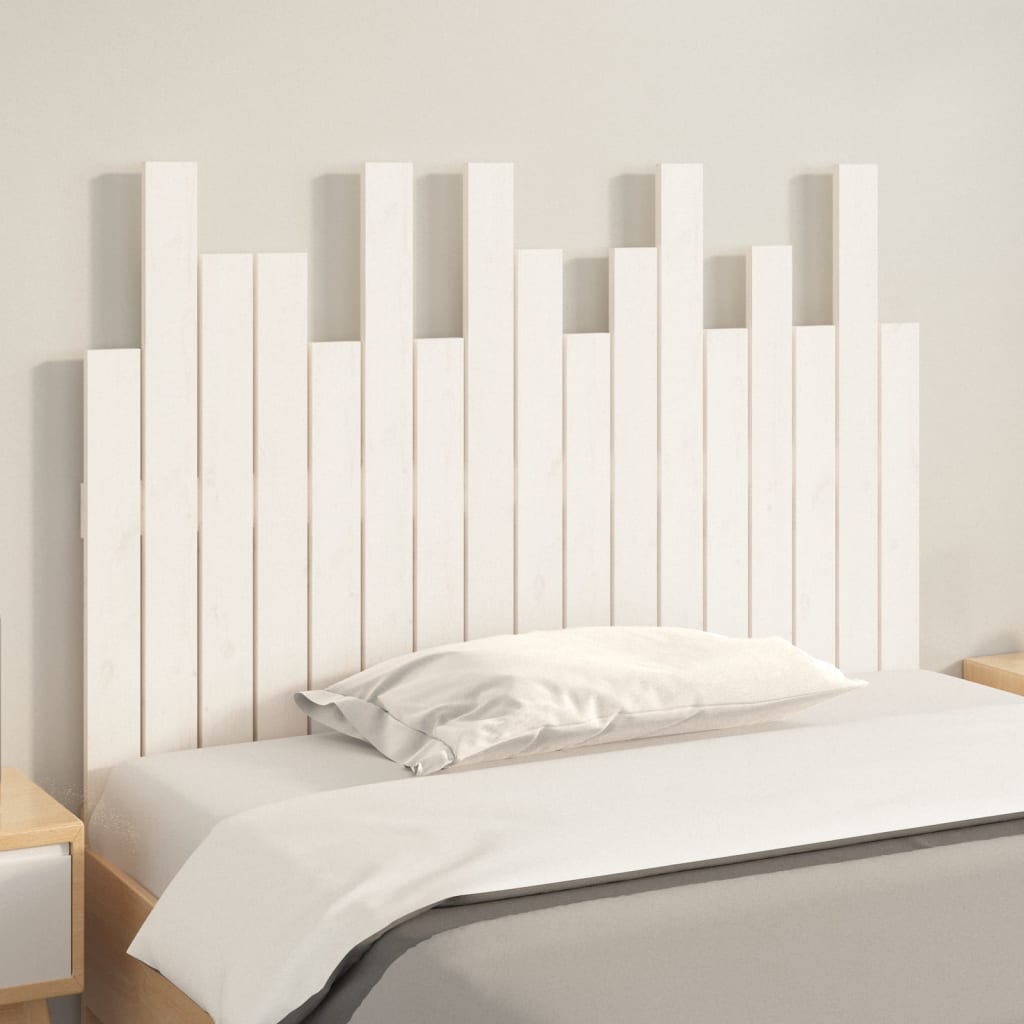vidaXL Wall Headboard White 108x3x80 cm Solid Wood Pine 3