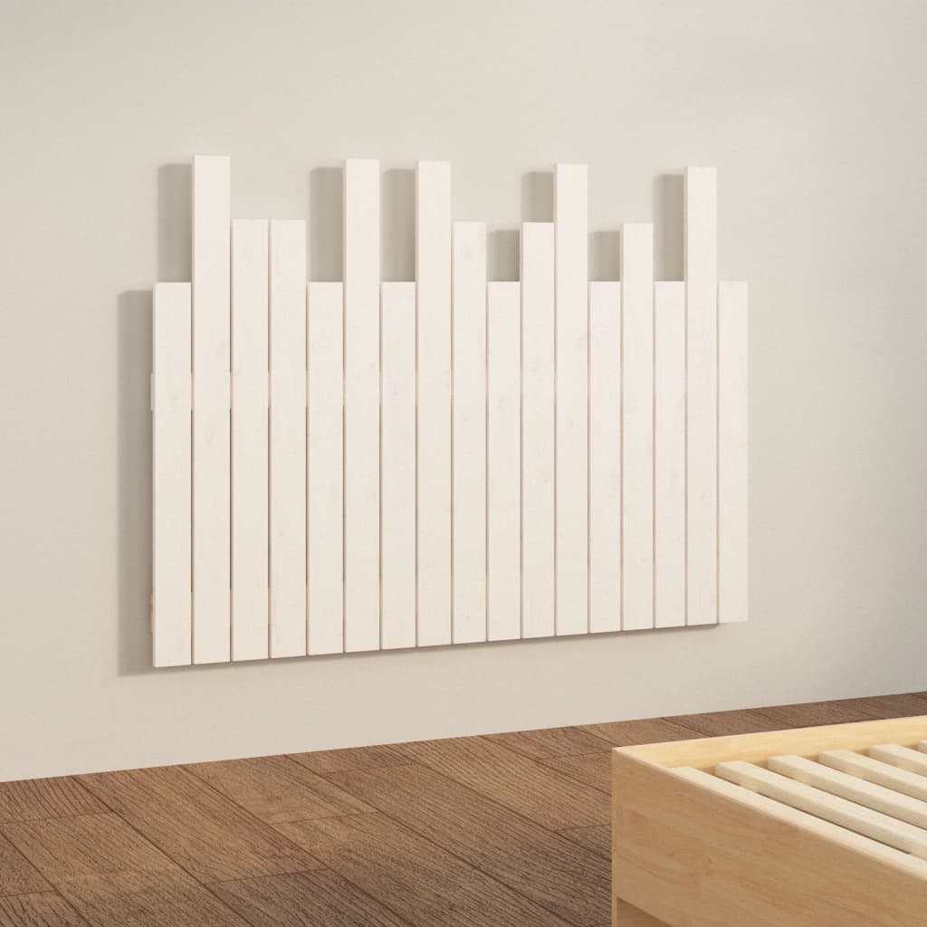 vidaXL Wall Headboard White 108x3x80 cm Solid Wood Pine 4