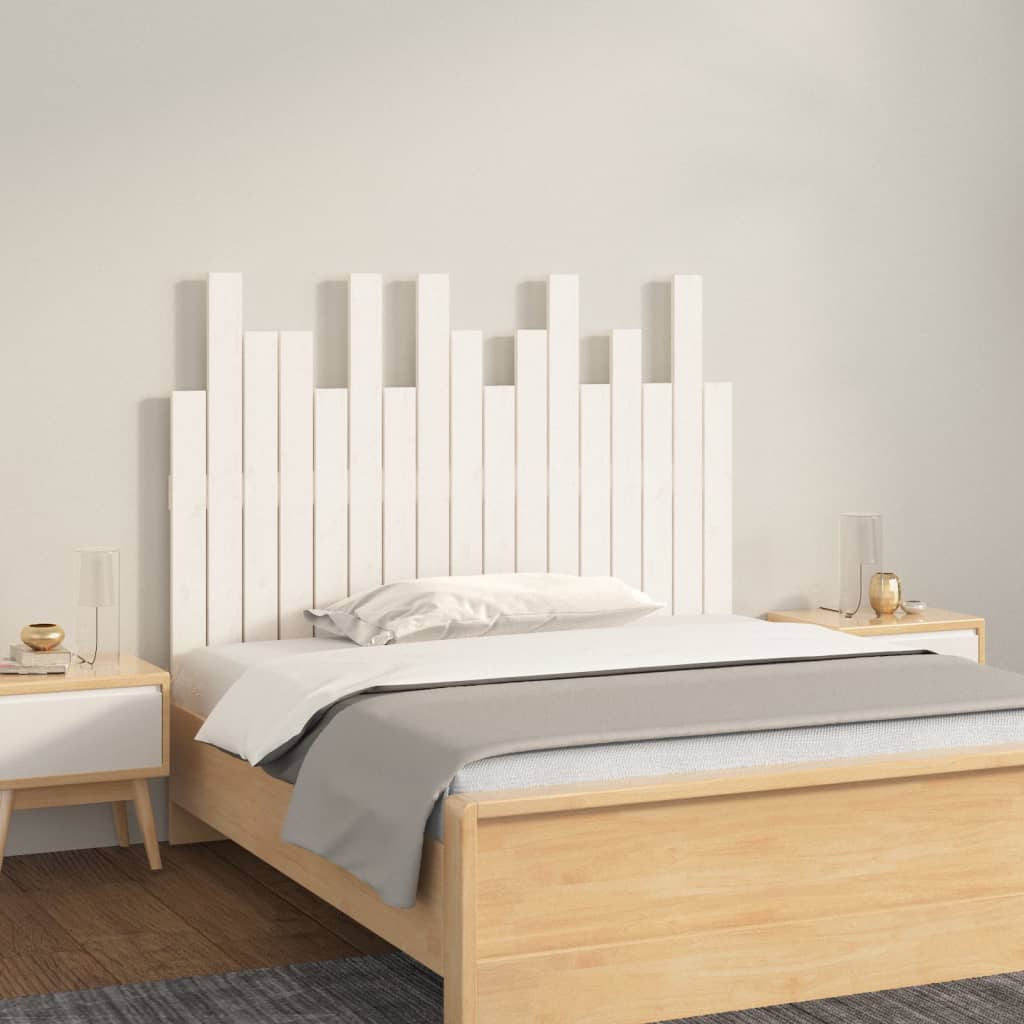 vidaXL Wall Headboard White 108x3x80 cm Solid Wood Pine 1