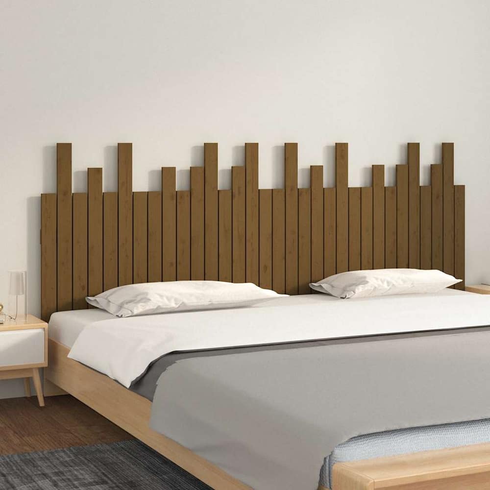Wall Headboard 108x3x80 cm Solid Wood Pine Honey Brown 204 x 80 cm