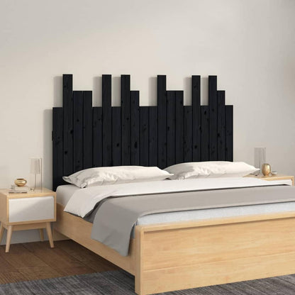 vidaXL Wall Headboard 166x3x80 cm Solid Wood Pine Black