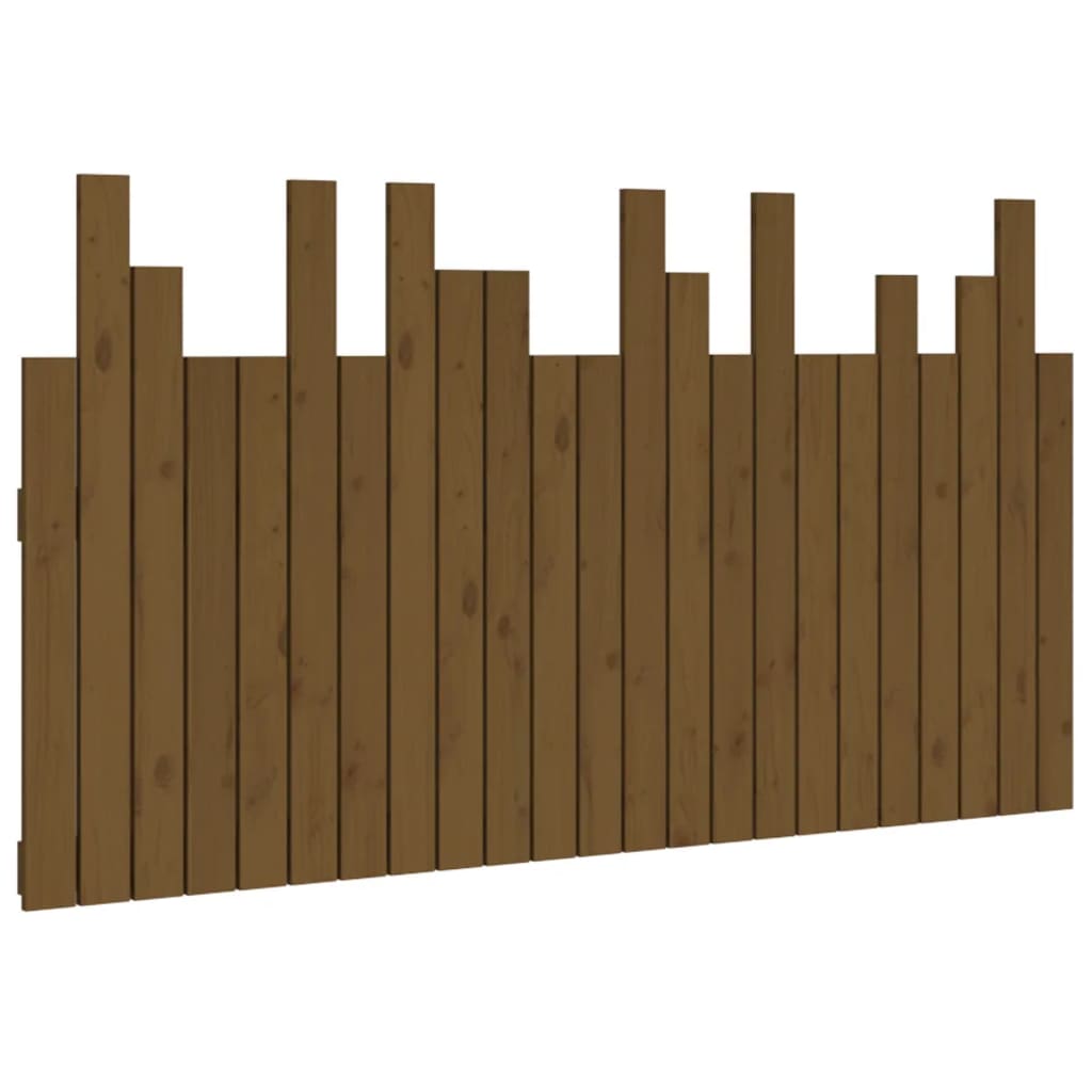 vidaXL Wall Headboard Honey Brown 146.5x3x80 cm Solid Wood Pine 2