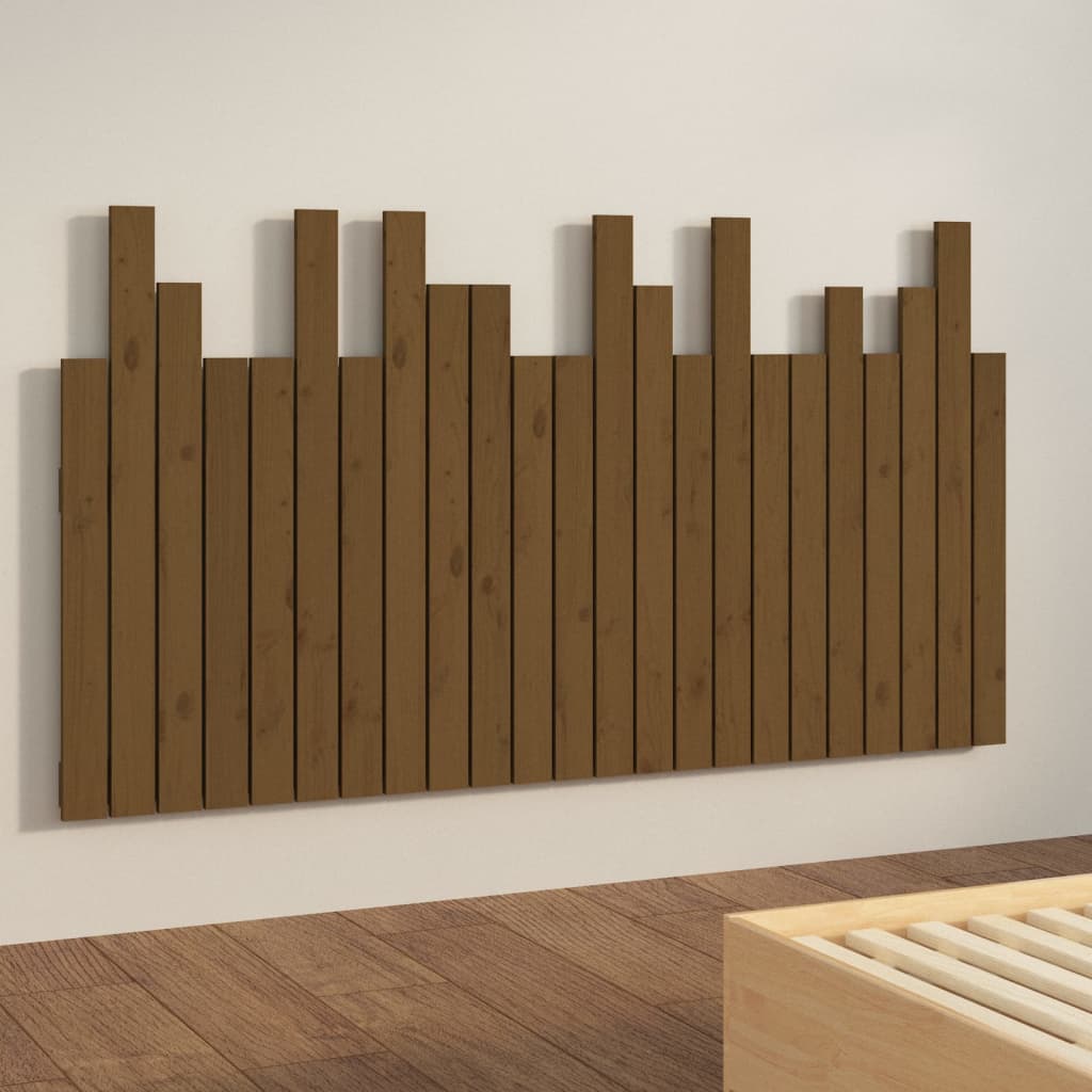vidaXL Wall Headboard Honey Brown 146.5x3x80 cm Solid Wood Pine 4