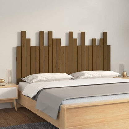 vidaXL Wall Headboard Honey Brown 146.5x3x80 cm Solid Wood Pine 1