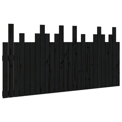 vidaXL Wall Headboard Black 166x3x80 cm Solid Wood Pine 2