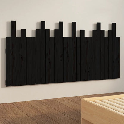 vidaXL Wall Headboard Black 166x3x80 cm Solid Wood Pine 4