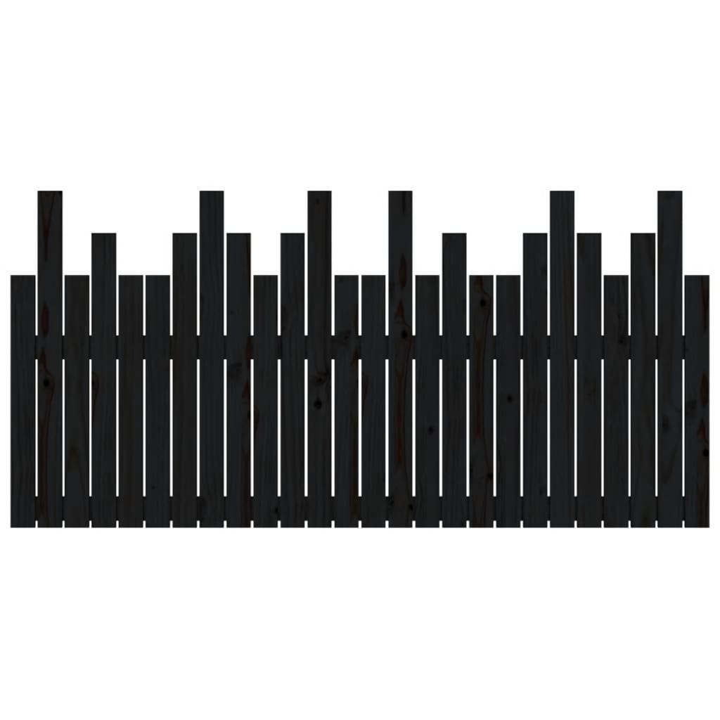 vidaXL Wall Headboard Black 166x3x80 cm Solid Wood Pine 5