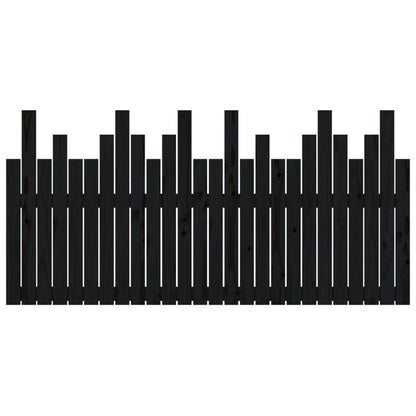 vidaXL Wall Headboard Black 166x3x80 cm Solid Wood Pine 5