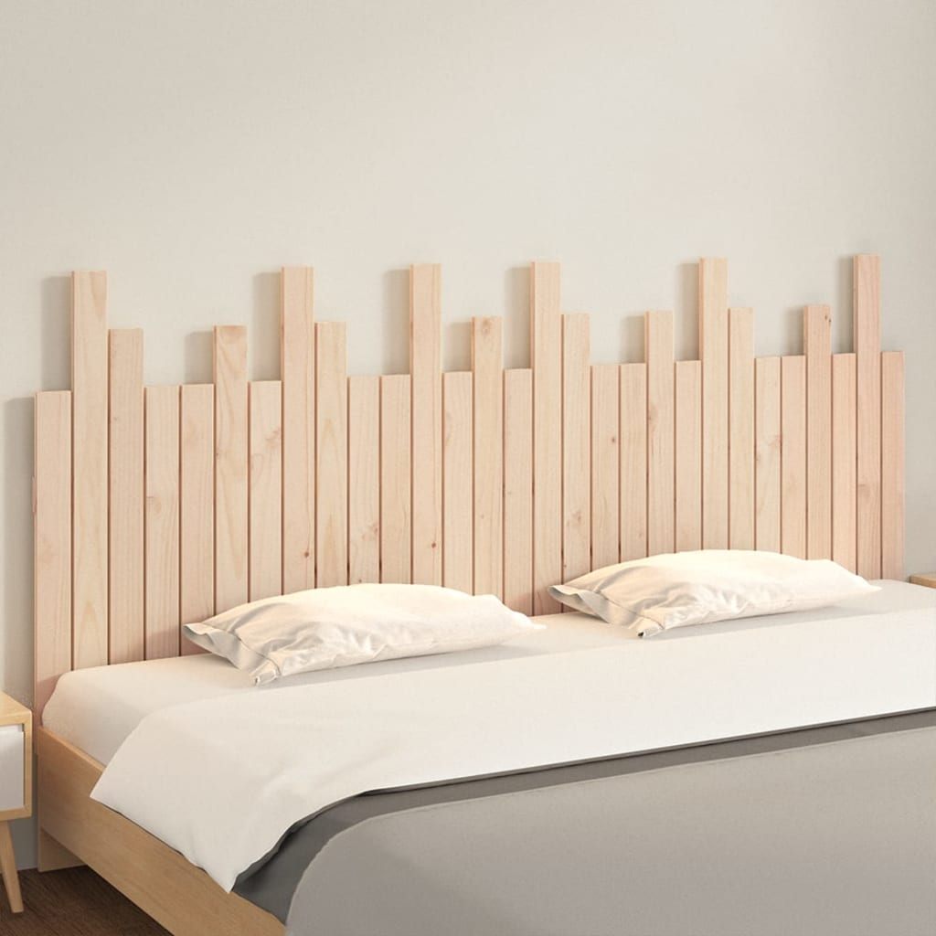 Wall Headboard 108x3x80 cm Solid Wood Pine Natural 185 x 80 cm