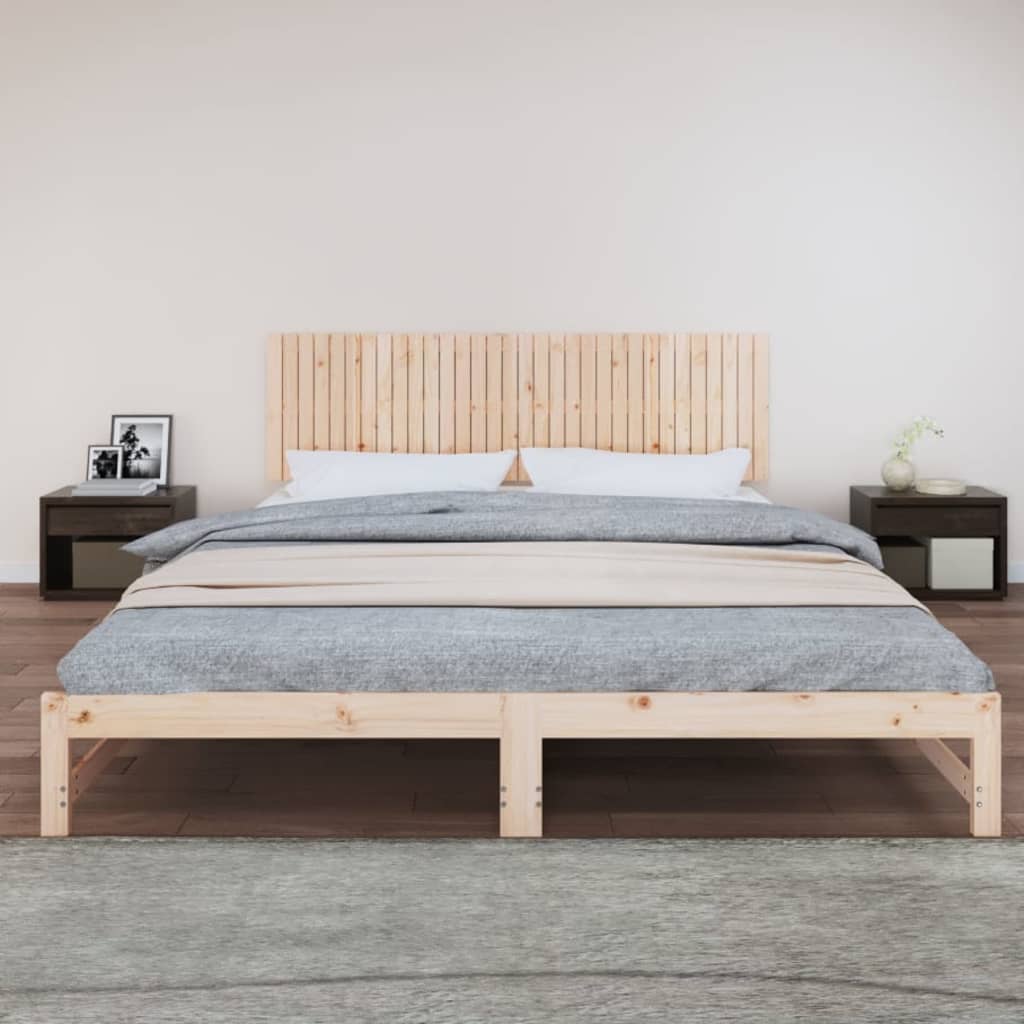 vidaXL Wall Headboard 204x3x60 cm Solid Wood Pine 3