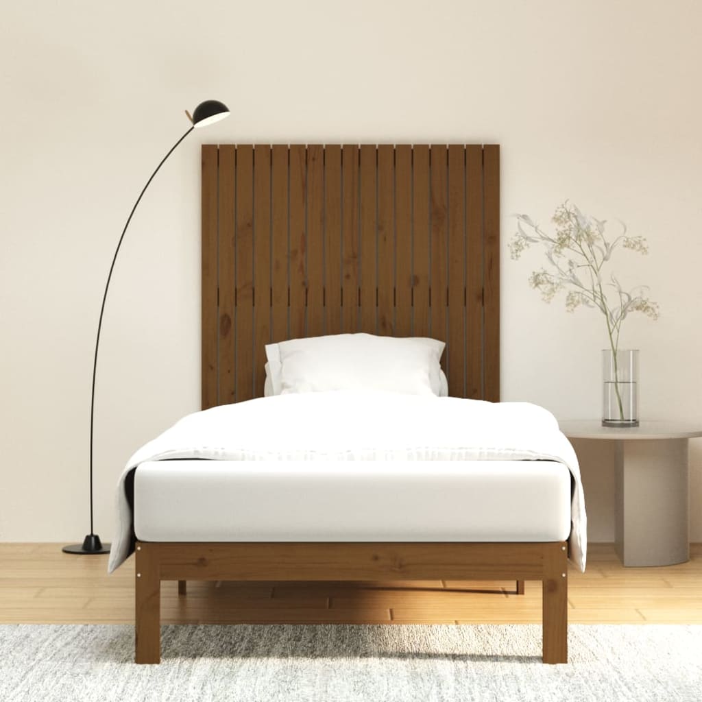vidaXL Wall Headboard Honey Brown 108x3x110 cm Solid Wood Pine 3