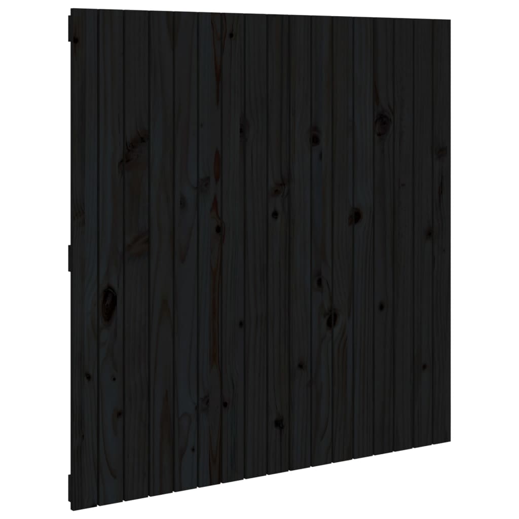 vidaXL Wall Headboard Black 108x3x110 cm Solid Wood Pine 2