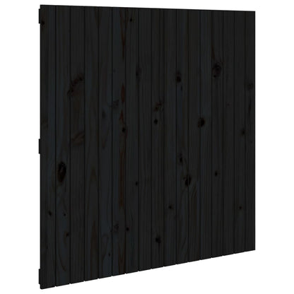vidaXL Wall Headboard Black 108x3x110 cm Solid Wood Pine 2