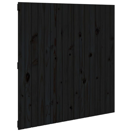 vidaXL Wall Headboard Black 108x3x110 cm Solid Wood Pine 2