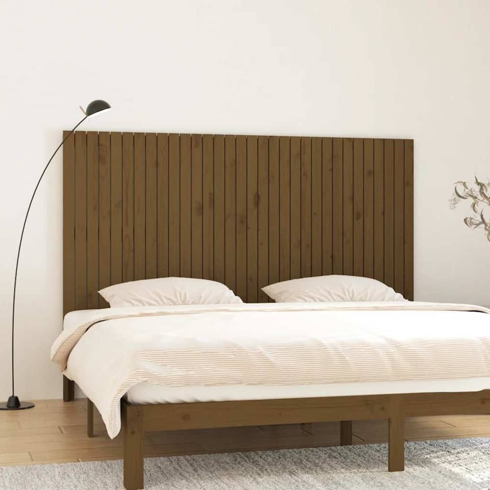 Wall Headboard 108x3x110 cm Solid Wood Pine Honey Brown 204 cm
