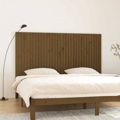 Wall Headboard 108x3x110 cm Solid Wood Pine Honey Brown 204 cm