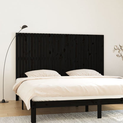 vidaXL Wall Headboard 108x3x110 cm Solid Wood Pine Black
