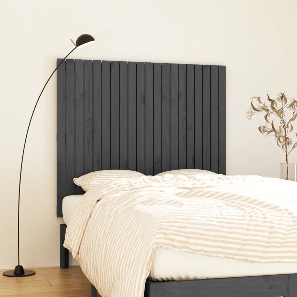 vidaXL Wall Headboard Grey 127.5x3x110 cm Solid Wood Pine 1