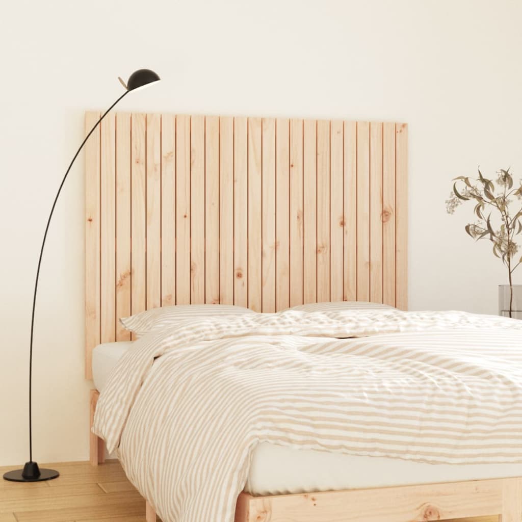 Wall Headboard 108x3x110 cm Solid Wood Pine Length 110 cm Natural 146.5 cm
