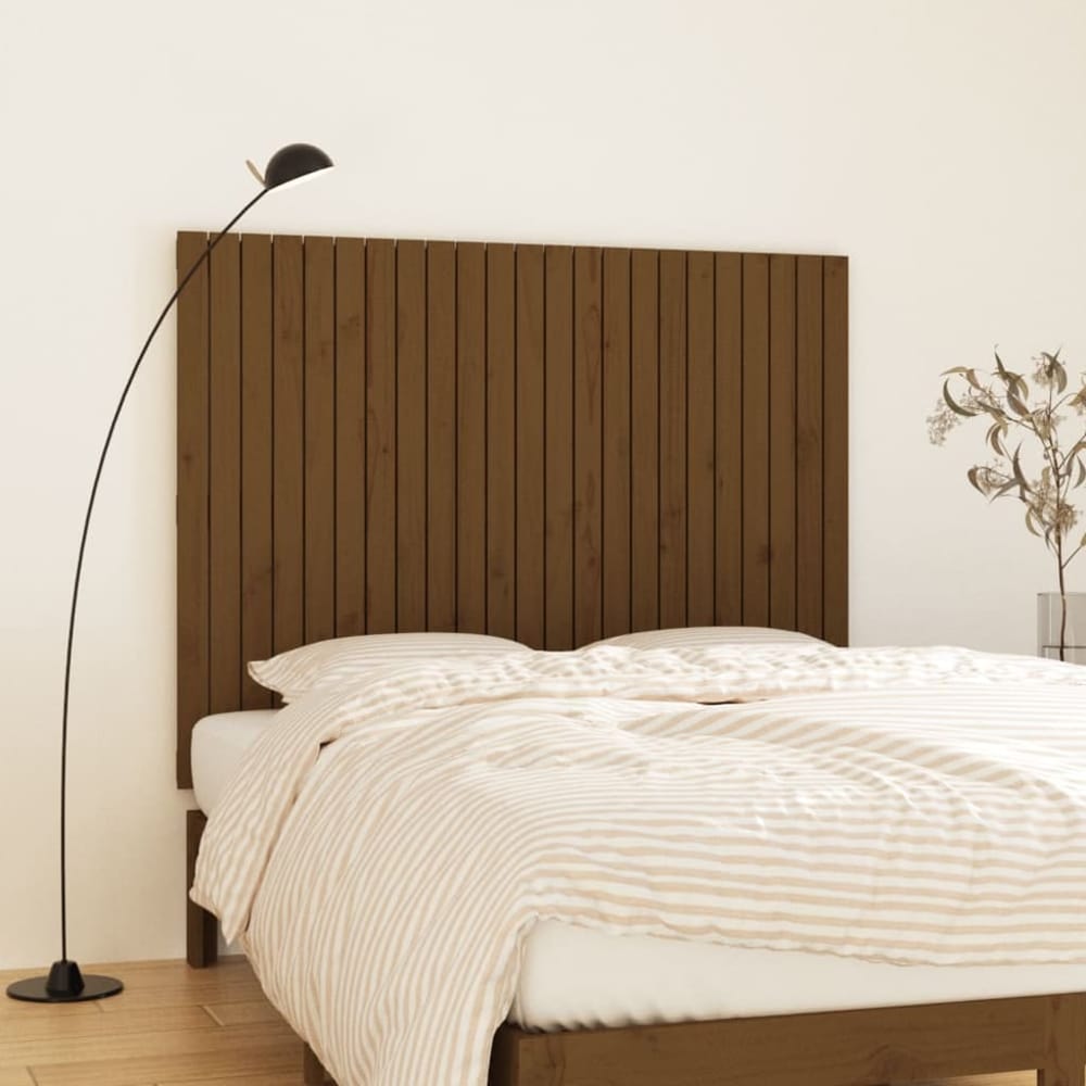Wall Headboard 108x3x110 cm Solid Wood Pine Honey Brown 146.5 cm