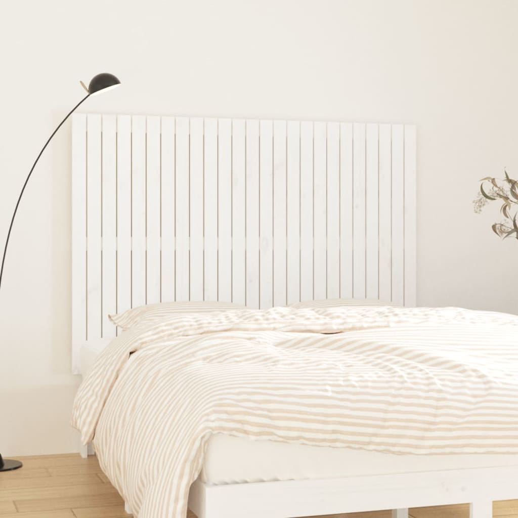 vidaXL Wall Headboard 108x3x110 cm Solid Wood Pine White