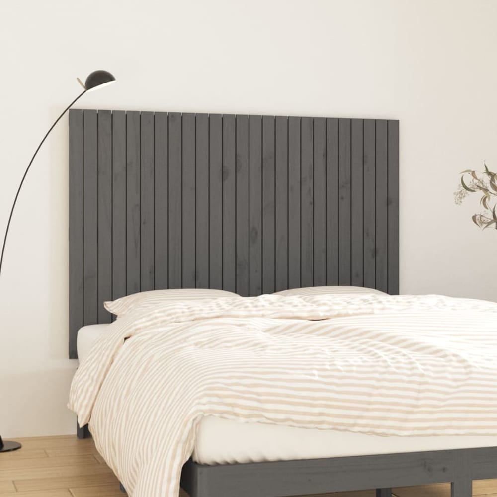 Wall Headboard 108x3x110 cm Solid Wood Pine Grey 159.5 cm