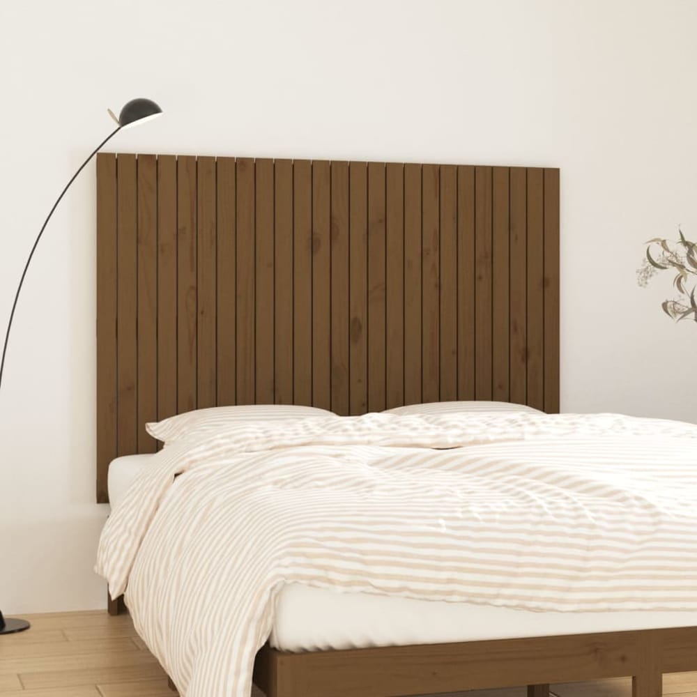 Wall Headboard 108x3x110 cm Solid Wood Pine Honey Brown 159.5 cm