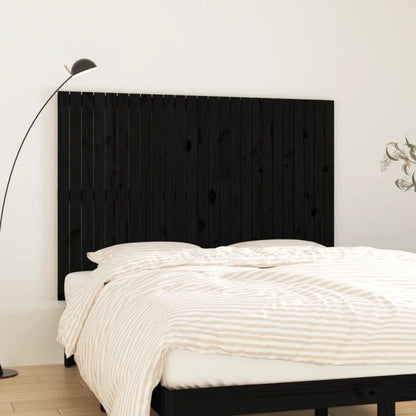 vidaXL Wall Headboard 108x3x110 cm Solid Wood Pine Black