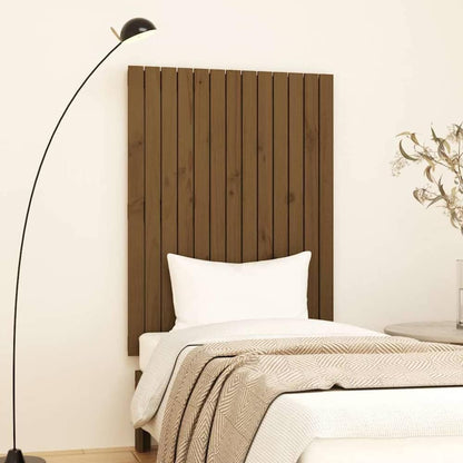 vidaXL Wall Headboard 108x3x110 cm Solid Wood Pine Honey Brown