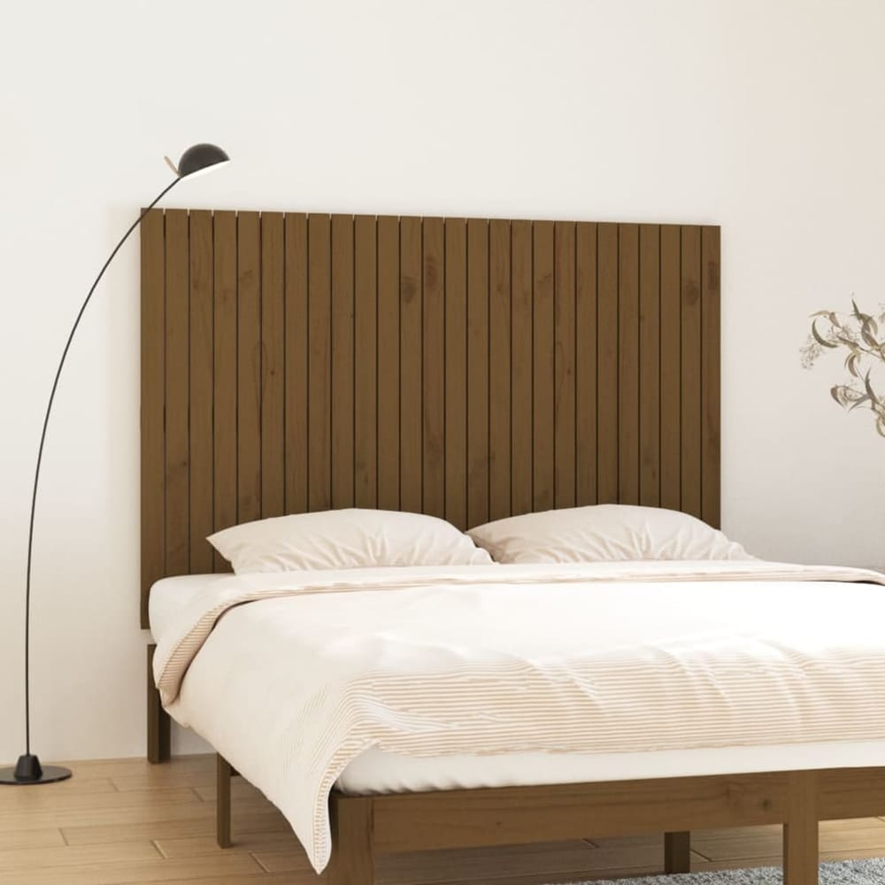 Wall Headboard 108x3x110 cm Solid Wood Pine Honey Brown 166 cm