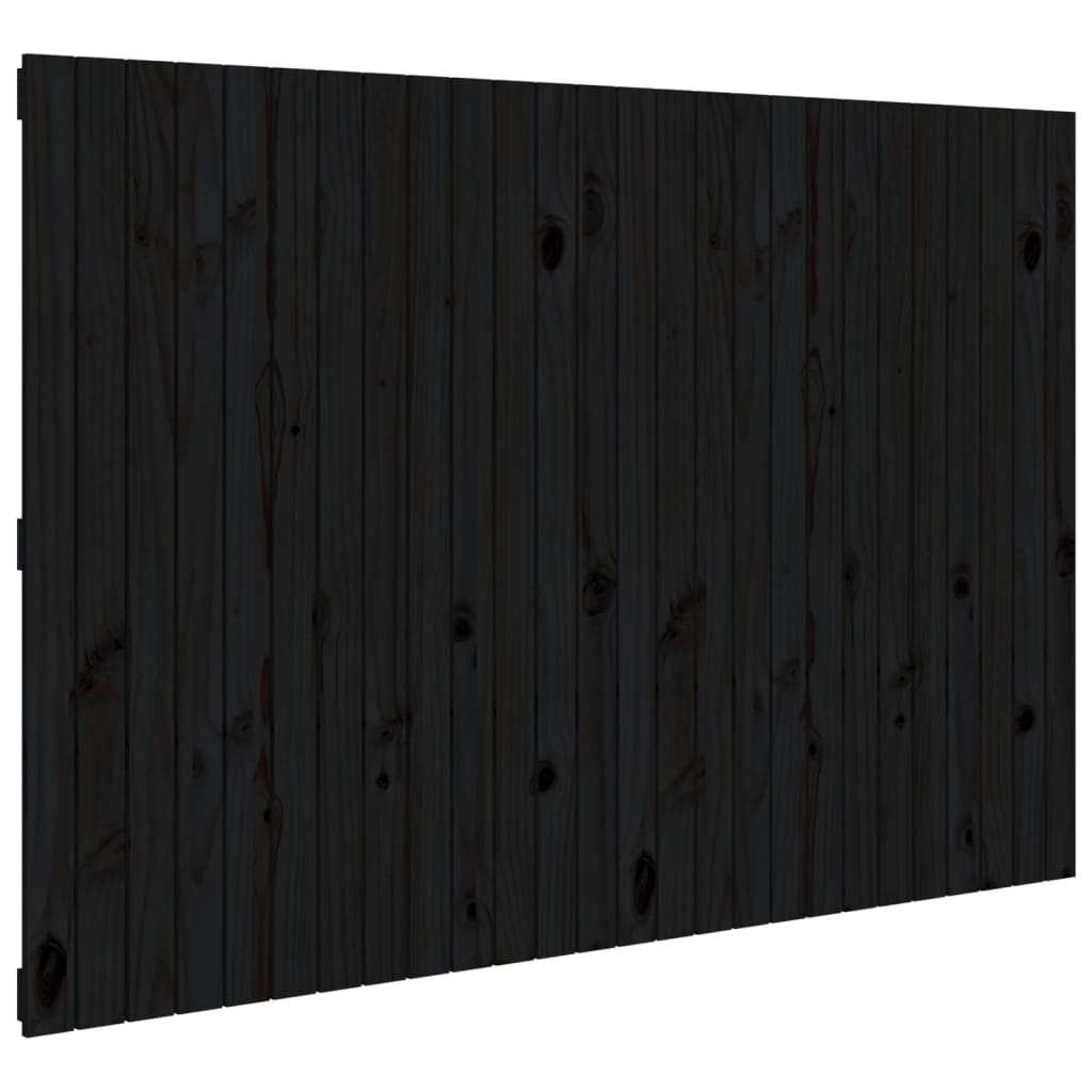 vidaXL Wall Headboard Black 166x3x110 cm Solid Wood Pine 2