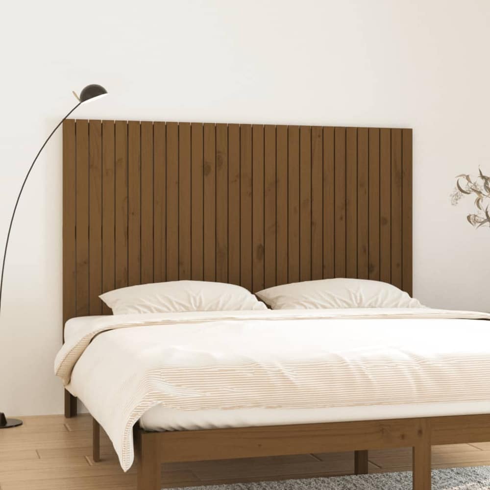 Wall Headboard 108x3x110 cm Solid Wood Pine Honey Brown 185 cm