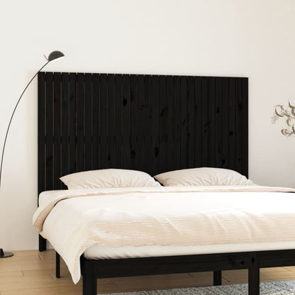 vidaXL Wall Headboard 108x3x110 cm Solid Wood Pine Black